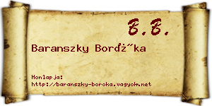 Baranszky Boróka névjegykártya